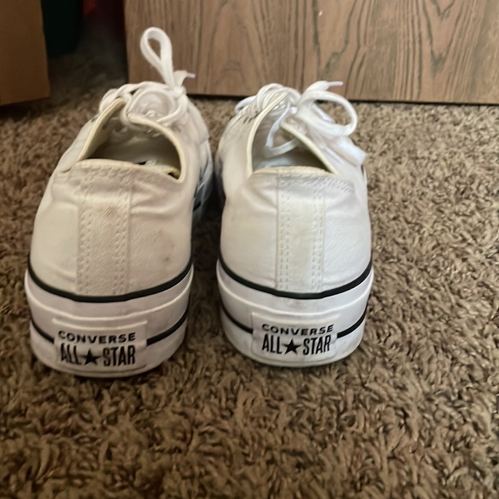White Platform Converse Low Top - image 3